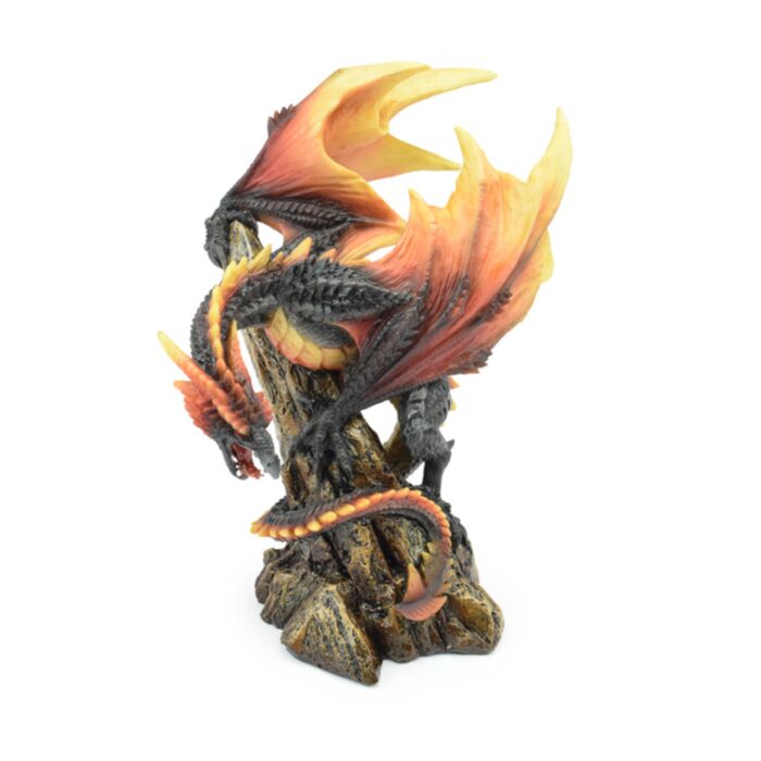 Dark Legends Dragão de Fogo e Carvão sobre uma Rocha