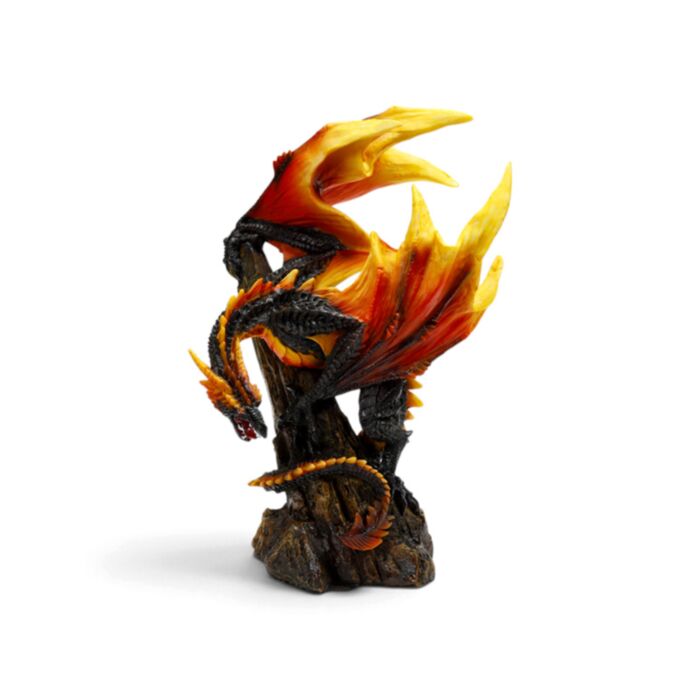 Dark Legends Dragão de Fogo e Carvão sobre uma Rocha