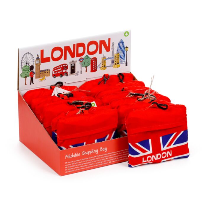 Saco de compras reutilizável dobrável London Souvenir Landmarks
