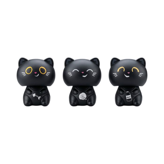 Boneco Solar Mini Lucky o Gato Preto da Sorte