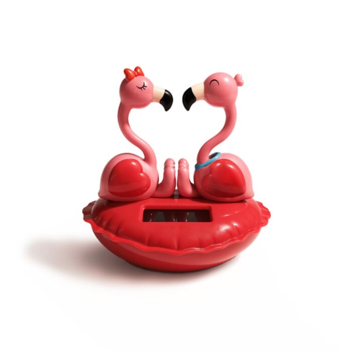 Boneco solar - Amore Heart Coração Flamingos a beijarem-se