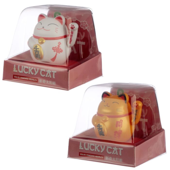 Boneco solar - gato a mover o braço