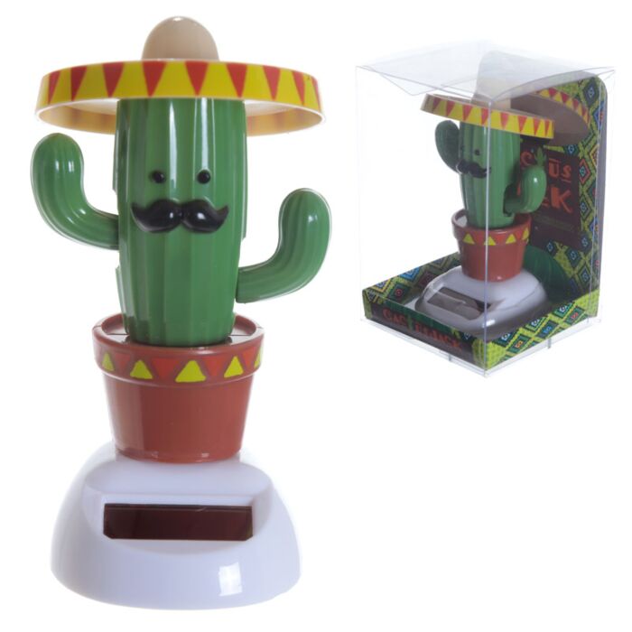 Boneco solar Cactus com chapéu mexicano