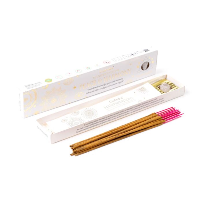 Conjunto de pedras preciosas Goloka Manifestations Paz e Harmonia: Sândalo e Quartzo