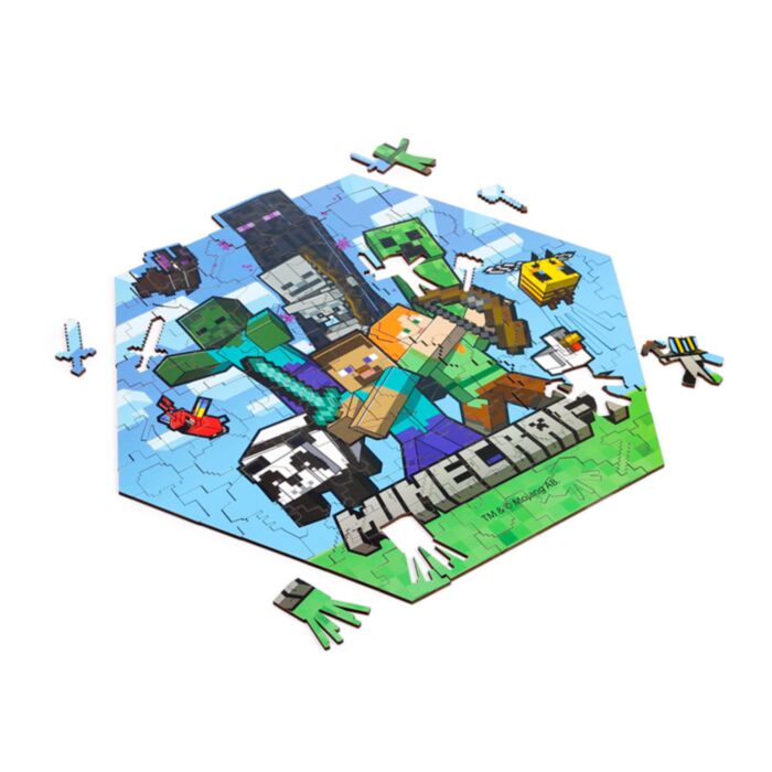 Puzzle com 130 peças forma Minecraft Creeper 