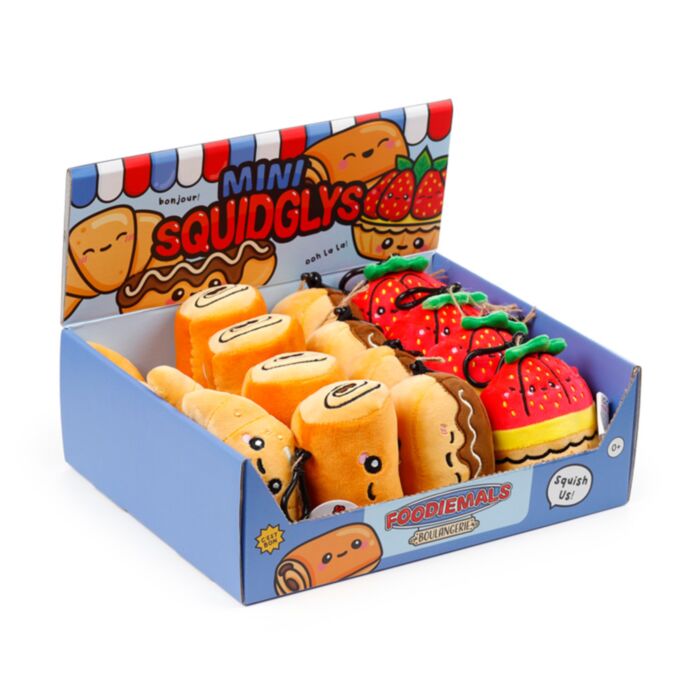 Mini Porta-chaves de pelúcia Squidglys Foodiemals Boulangerie