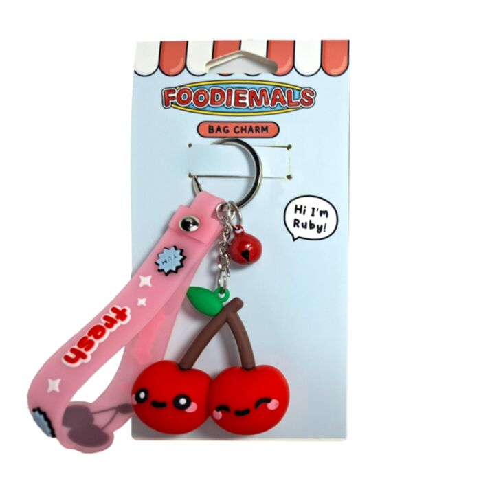 Porta-chaves PVC 3D Foodiemals Ruby a Cereja