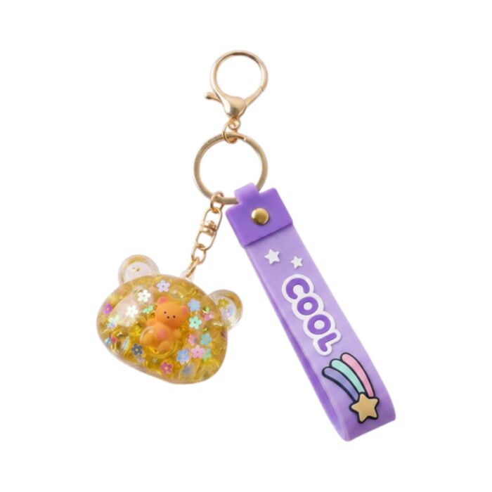 Porta-chaves com líquido para mala PVC QuirKeys Urso