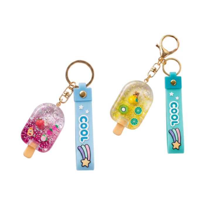 Porta-chaves com líquido para mala PVC QuirKeys Gelo de fruta