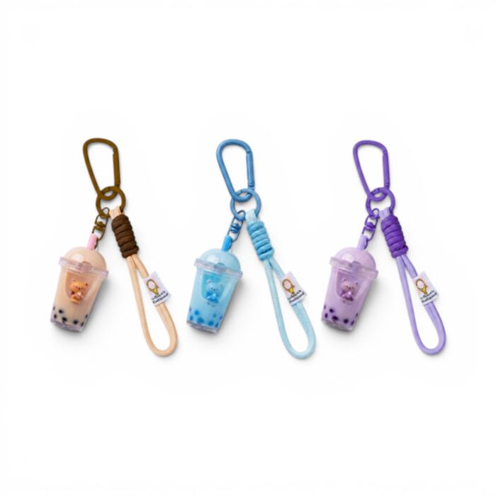 Porta-chaves com líquido para mala QuirKeys Chá de Bolhas