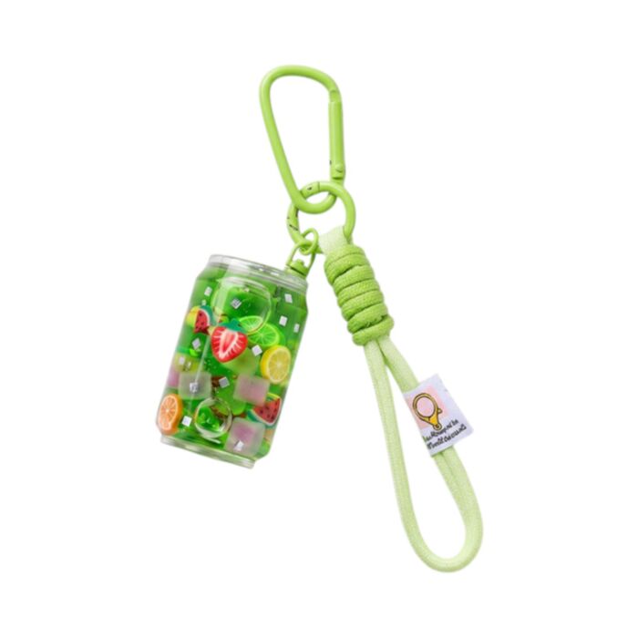 Porta-chaves com líquido para mala QuirKeys Soda verde com frutas