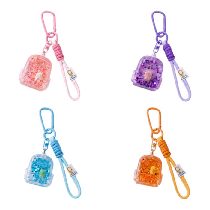 Porta-chaves com líquido para mala QuirKeys Mochila com animais fofos