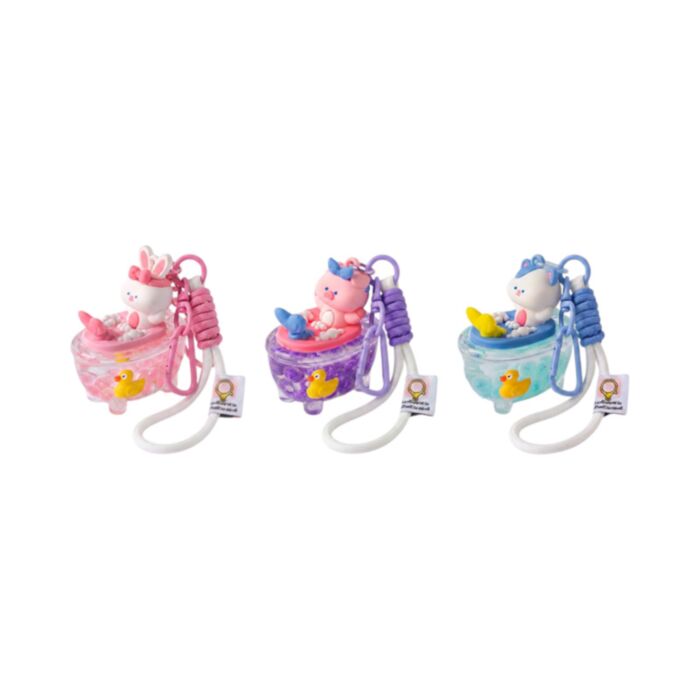 Porta-chaves com líquido para mala QuirKeys Banheira com bolhas