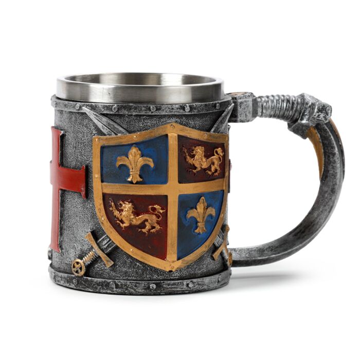 Caneca com Brasão Decorativo Armas de Ouro e Prata