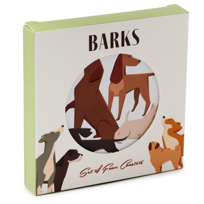 Barks Cães - set de 4 bases para copos