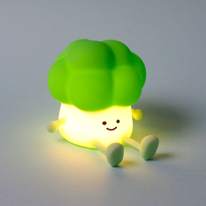 Candeeiro de noite LED e suporte para telemóvel - Brócolos Foodiemals