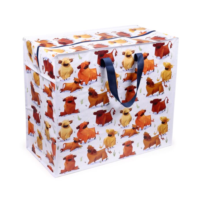 Saco de armazenamento com Zip Highland Coo Peludas