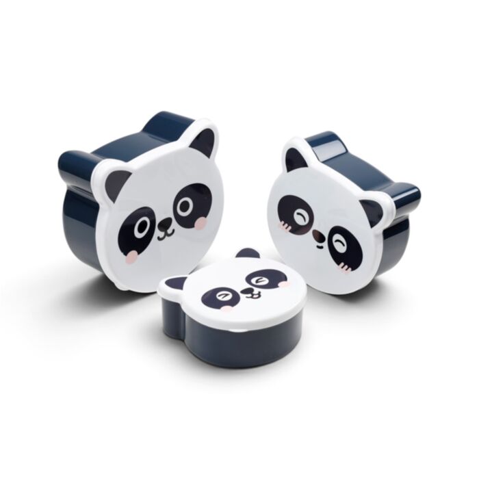 Conjunto de 3 lancheiras com formas Adoramals Panda 