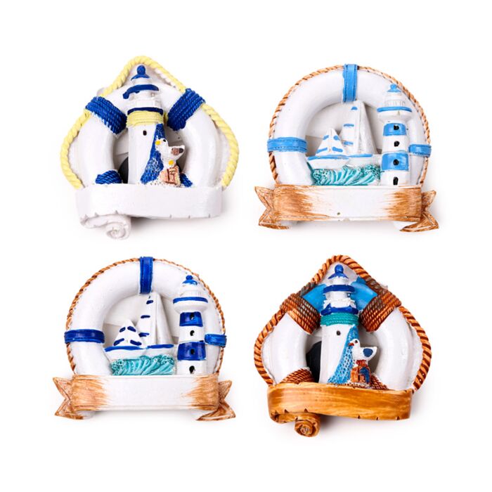 Íman souvenir beira-mar Anéis com barcos e faróis