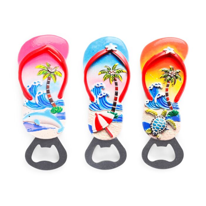 Abridor de PVC com forma de flip flop Costa Beira-mar