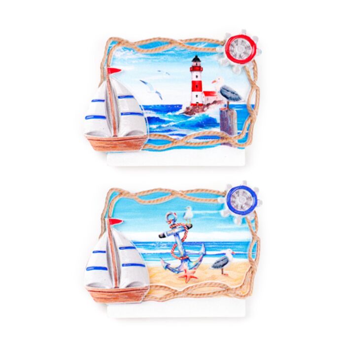 Íman de praia para lembrança Âncora em forma corda e farol