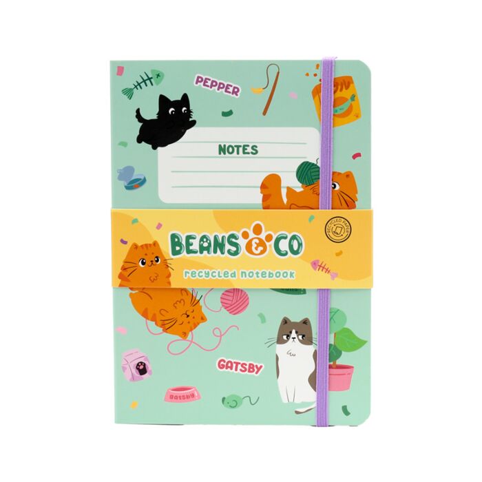 Bloco de notas em papel reciclado Beans & Co Gatos