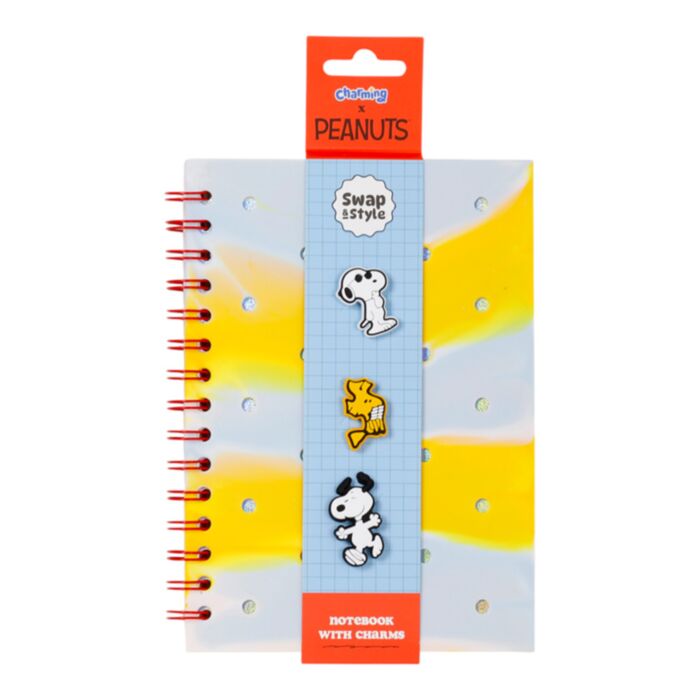 Caderno A5 de silicone com adornos Peanuts Snoopy & Woodstock 
