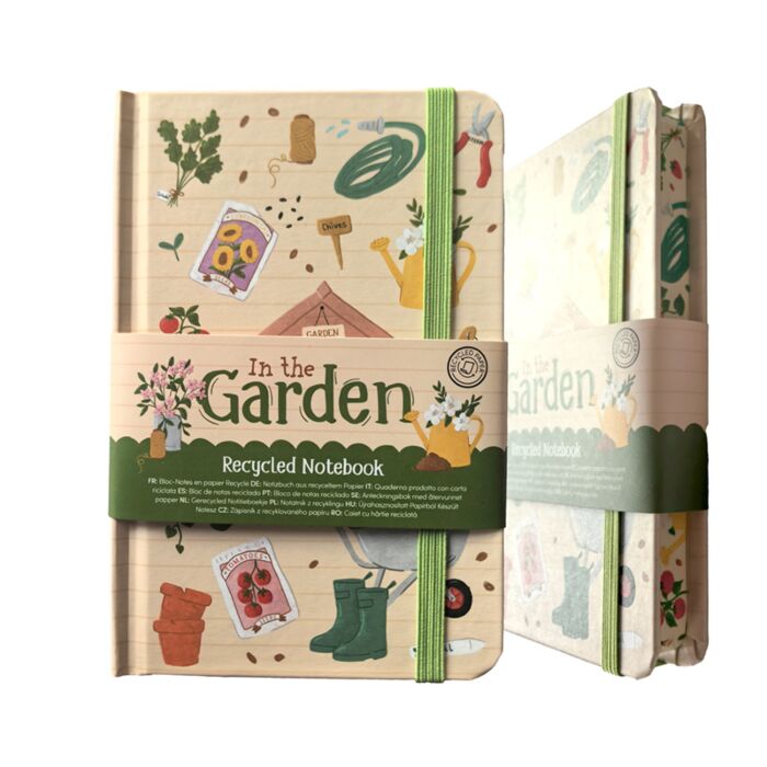 Bloco de Notas A6 em papel reciclado In the Garden-jardim