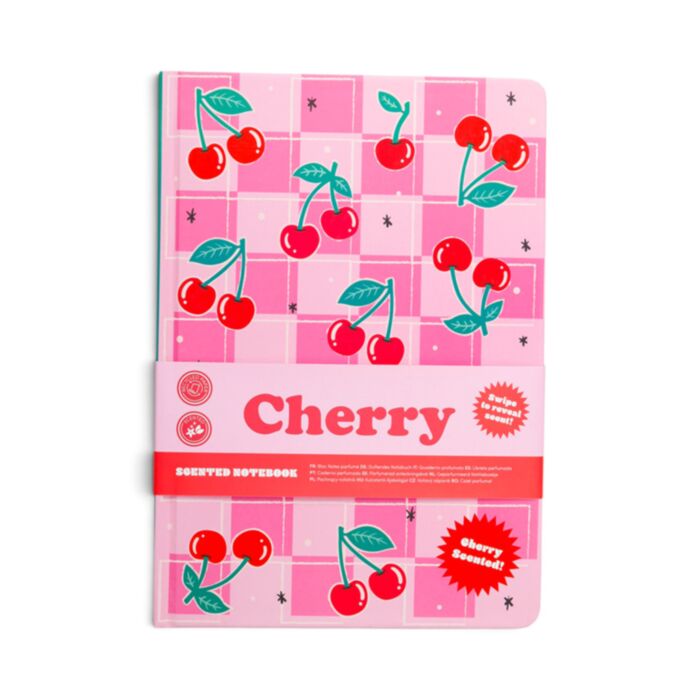 Caderno perfumado A5 em papel reciclado Cherry