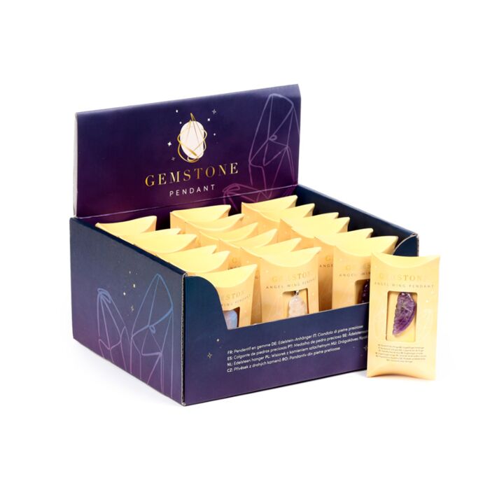 Pedra preciosa curativa Pingente com forma de asa de anjo