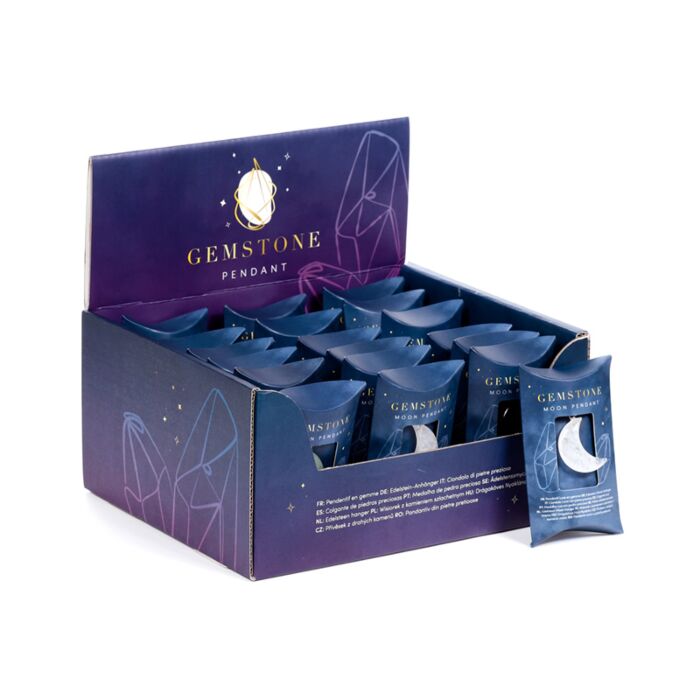 Pedra preciosa curativa Pingente de cura em forma de lua