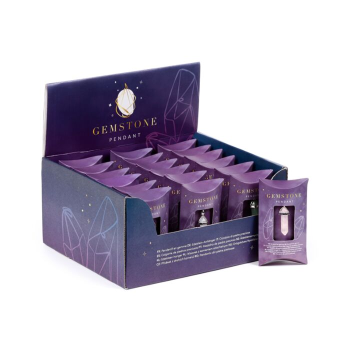 Pedra preciosa curativa Pingente em forma de terminação dupla