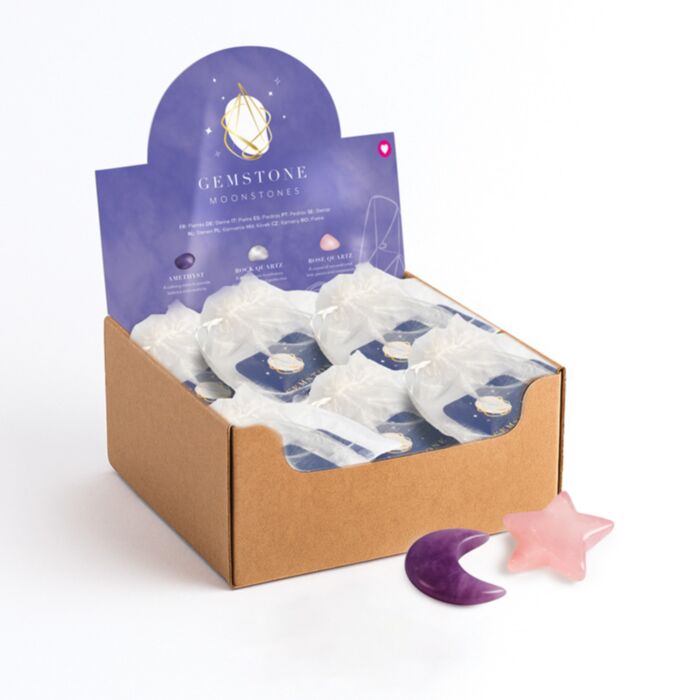 Conjunto de 2 pedras curativas: Estrela e Lua