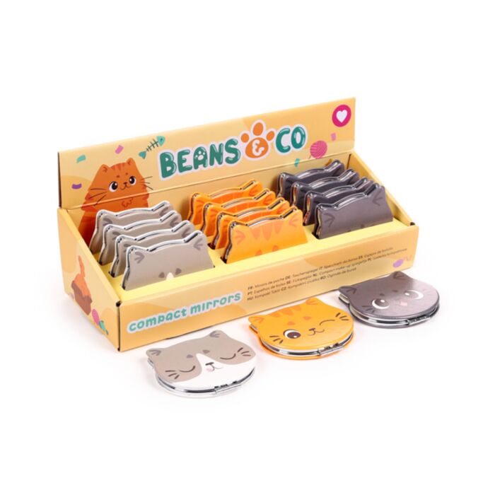 Espelho de bolso em estojo  Beans & Co Gatos