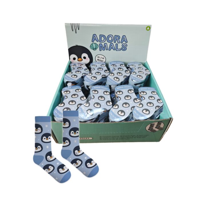 Meias mágicas comprimidas Adoramals Wild Nico o Pinguim