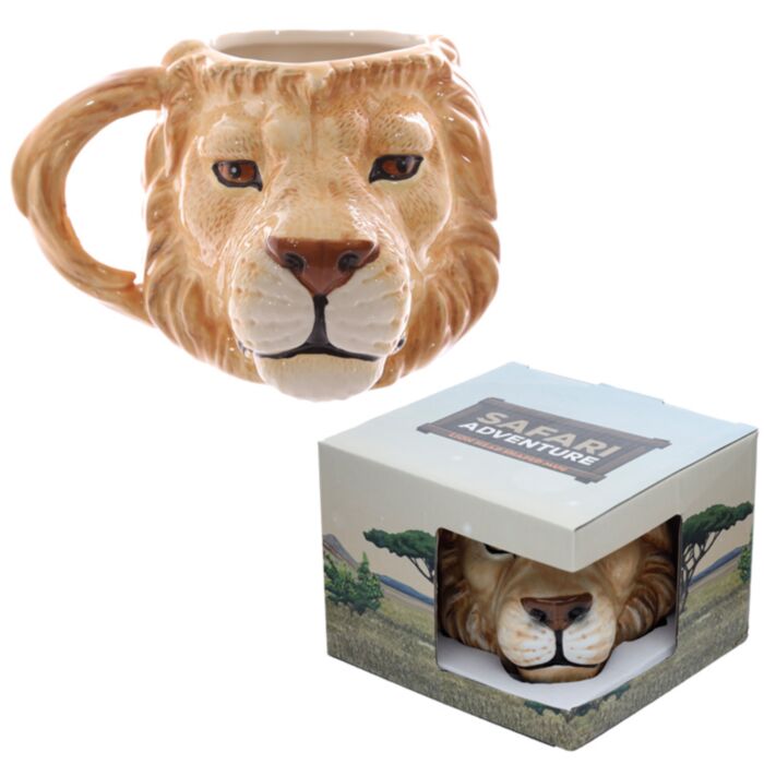 Caneca de cerâmica forma cabeça de Leão