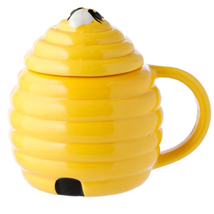 Caneca de cerâmica em forma de colmeia