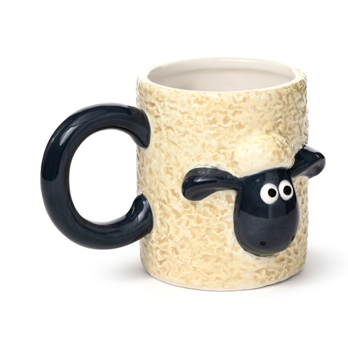 Caneca de cerâmica em forma de Shaun a ovelha