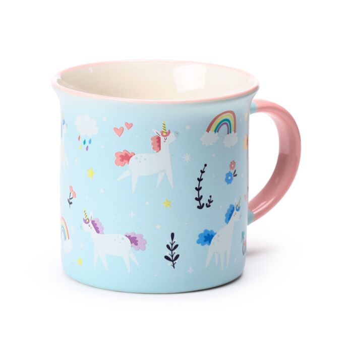 Caneca Porcelana de bordo fino Unicórnio Mágico
