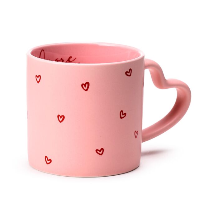 Caneca de Porcelana asa com forma de coração Amore Heart