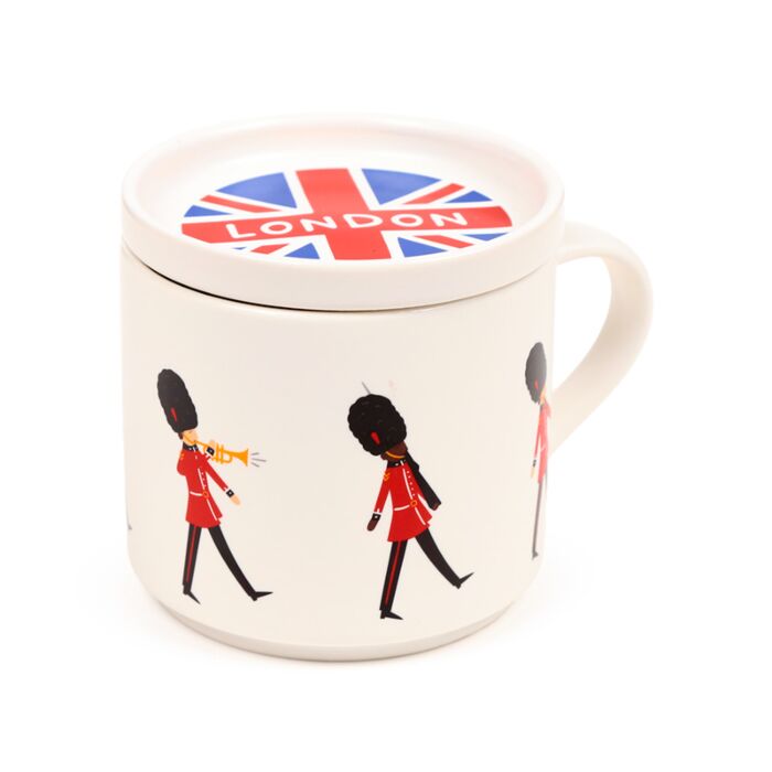Conjunto de caneca e tampa com base para copos Guarda de Londres