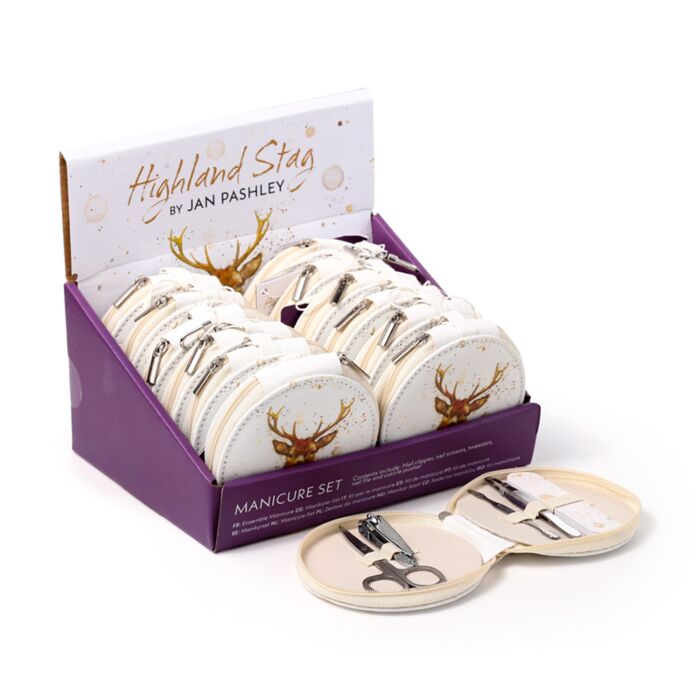 Set de 5 peças de manicure estojo redondo - Veado Selvagem