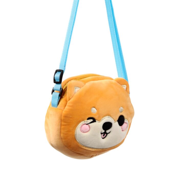 Bolsa de tiracolo em pelúcia Adoramals Shuggs o Shiba Inu