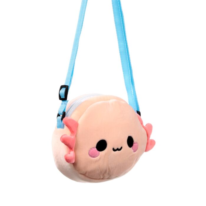 Bolsa de tiracolo em pelúcia Adoramals Maddie o Axolote