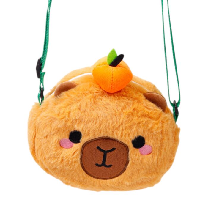 Bolsa de tiracolo em pelúcia Duke o Capivara Adoramals 