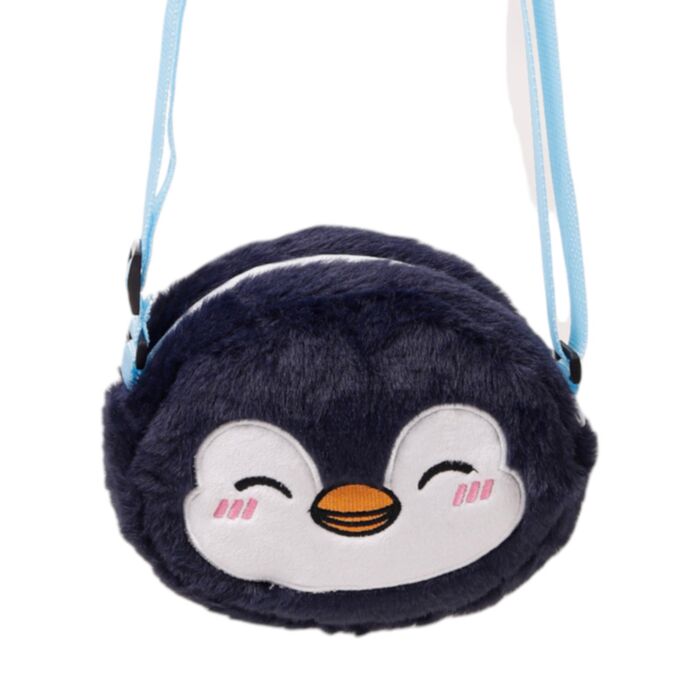Bolsa de tiracolo em pelúcia Nico o Pinguim