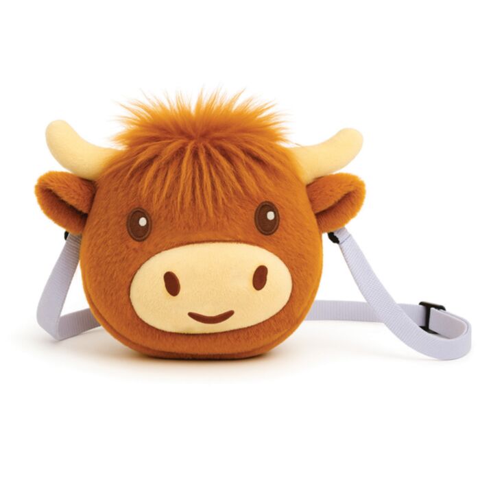Bolsa de tiracolo em pelúcia Highland Coo Cow