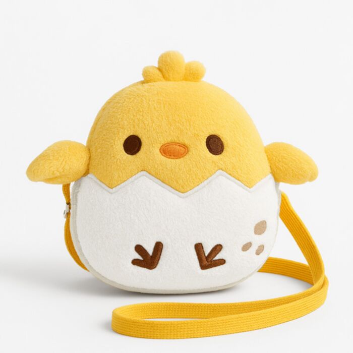 Bolsa de tiracolo em pelúcia Springtime Pintinho no ovo 