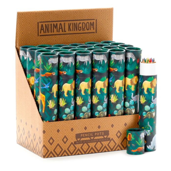 Reino Animal - Tubo grande com 12 lápis de cor