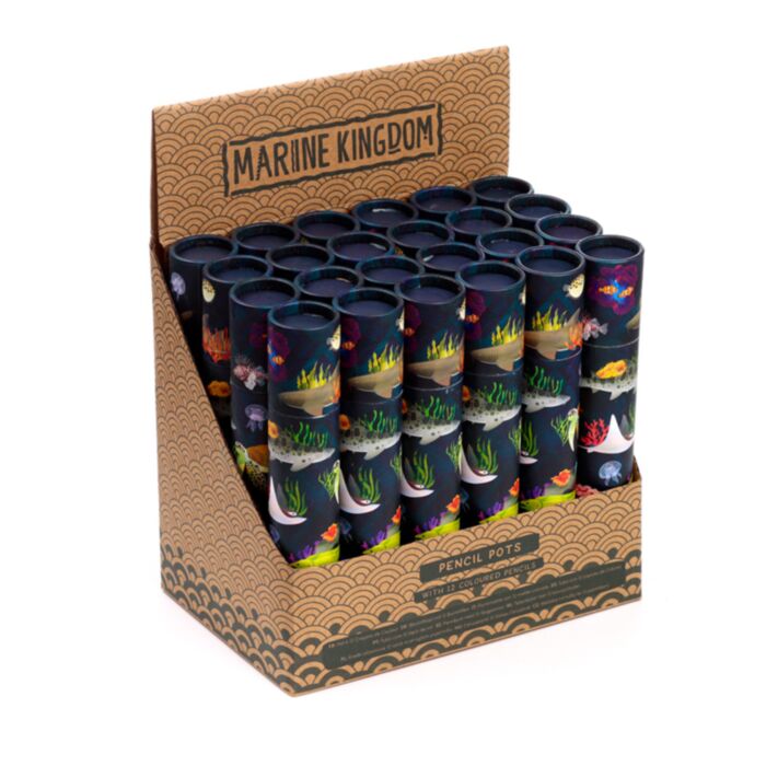Reino Marinho - Tubo grande com 12 lápis de cor